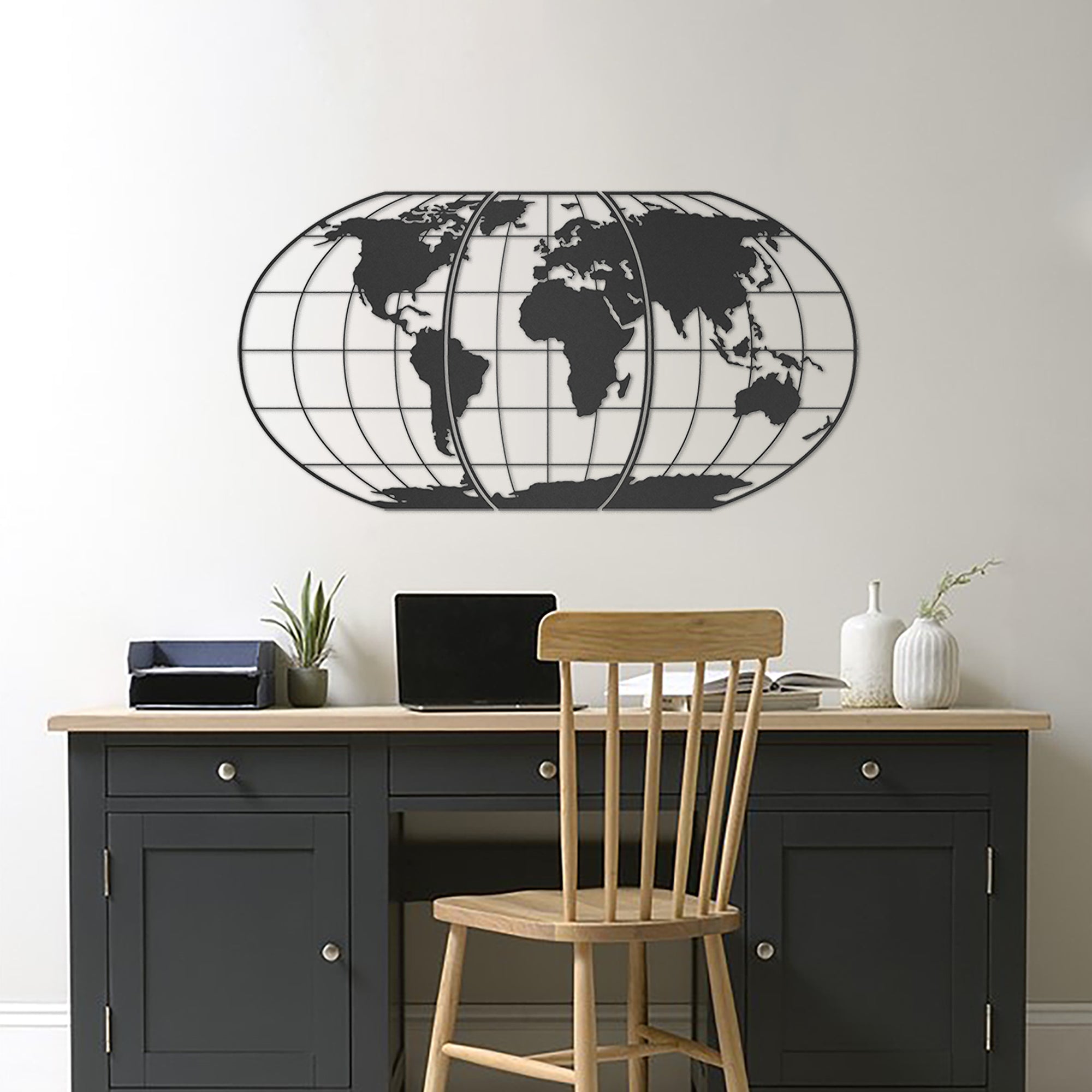 Globe Projection - Metal World Map