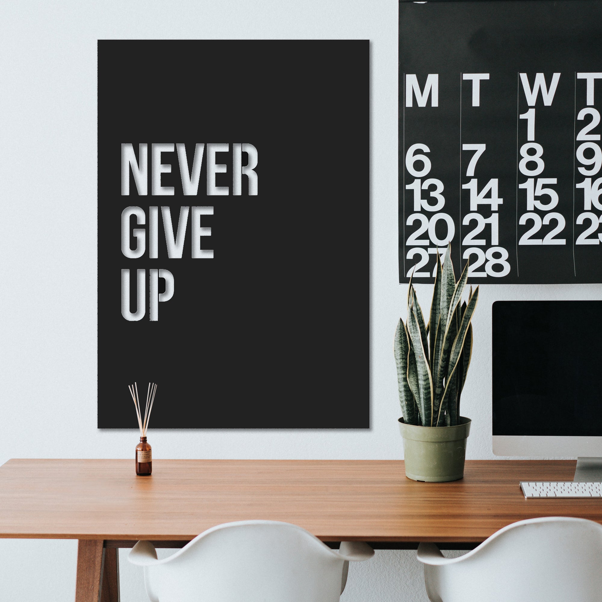 Never Give Up - Metal Wall Art